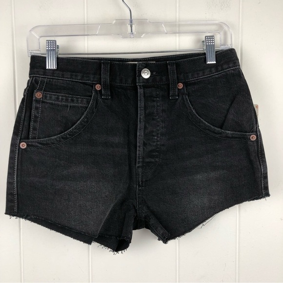 Free People Womens Taliesin Black Cut Off Shorts Size 25 - Picture 4 of 12